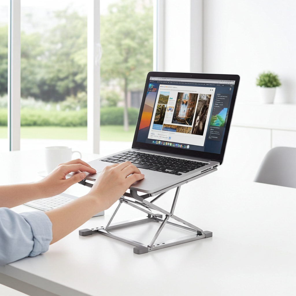 YYLM N8 Ergonomic Laptop Stand - Adjustable Height, Portable & Foldable for Desk, Home and Travel