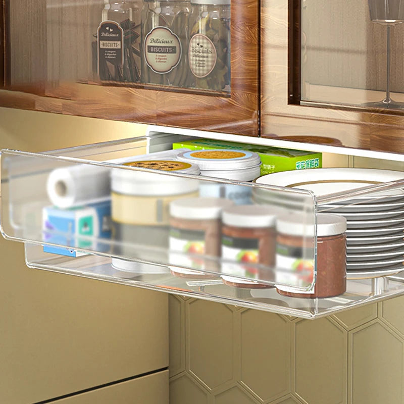 Under Desk Storage Drawer - Clear Modular Organizer with Removable Trays for Office Supplies, Pens, & Stationery