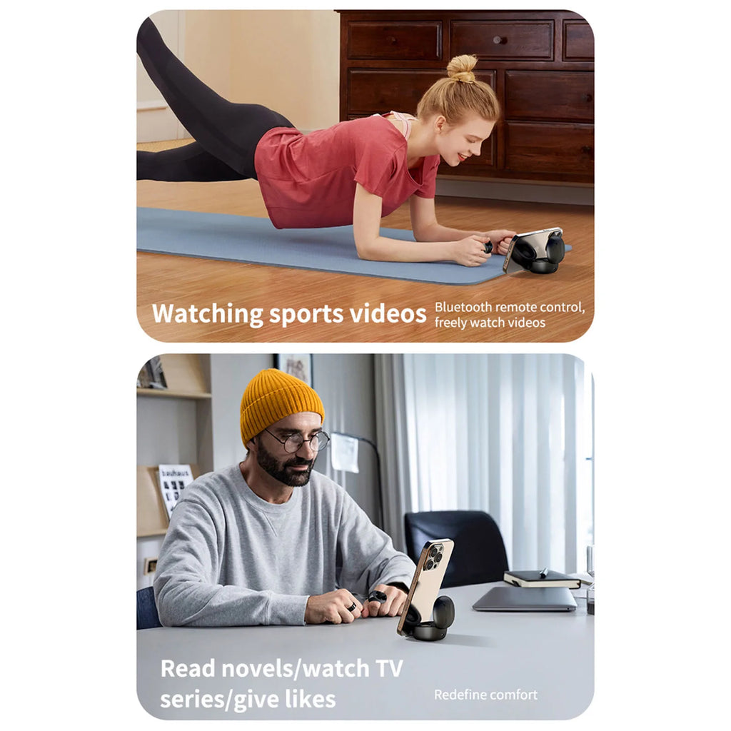 Bluetooth Scrolling Ring - 5.3 Wireless Fingertip Remote for TikTok, Camera Shutter, Selfie & Page Turning