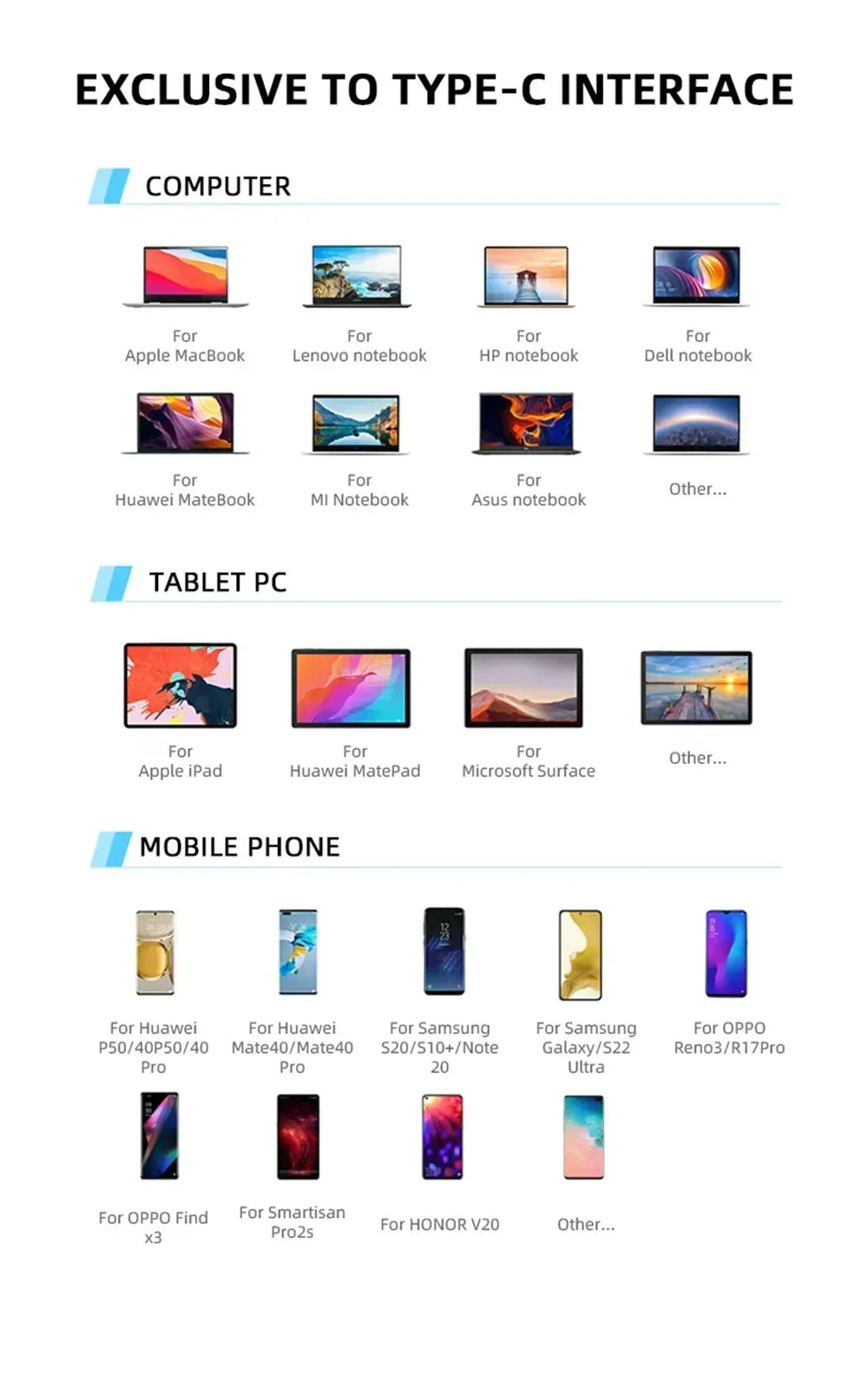 8-in-1 USB-C Multiport Adapter - HDMI, USB 3.0, PD Charging, 4K Output for MacBook, iPad Pro & Laptop