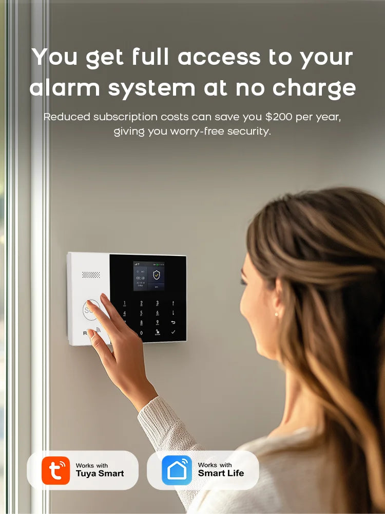 Tuya Smart Home Alarm System - Wireless GSM & WiFi Security for Complete Peace of Mind