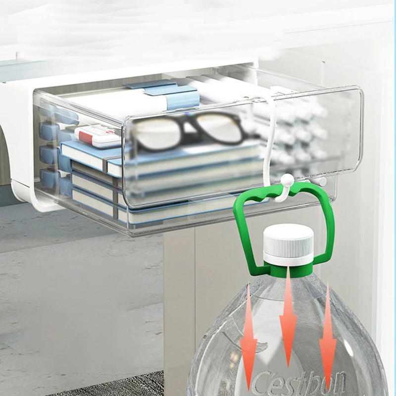 Under Desk Storage Drawer - Clear Modular Organizer with Removable Trays for Office Supplies, Pens, & Stationery