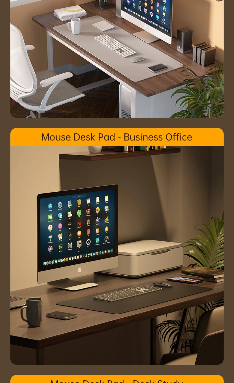 XXL Large Gaming Mouse Pad - Waterproof PU Leather Desk Mat with Non-Slip Base for Computer, Office & Gaming