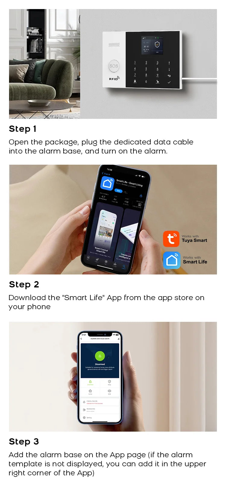 Tuya Smart Home Alarm System - Wireless GSM & WiFi Security for Complete Peace of Mind