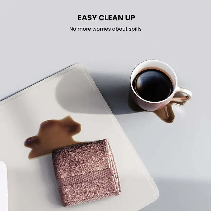 2-in-1 Wireless Charging Mouse Pad & Phone Charger - Dual-Sided Leather & Felt Desk Mat with Fast Qi Charging