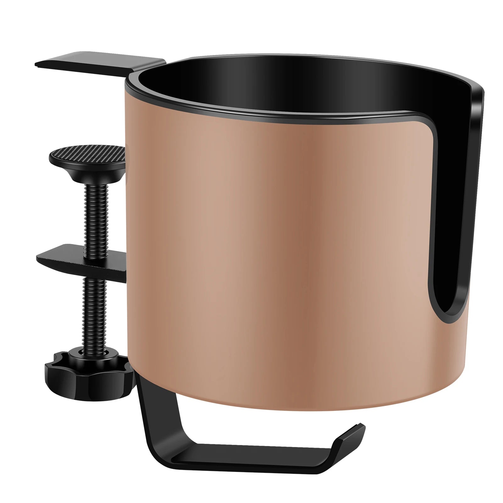 2-in-1 Headphone Stand with Cup Holder - Under Desk Mount, Aluminum Alloy Gaming Headset Holder with Adjustable Clamp