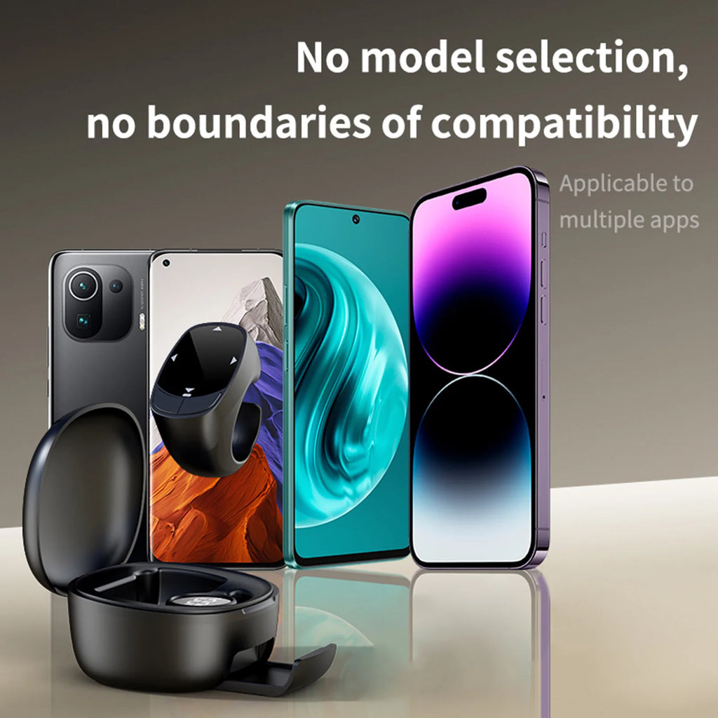 Bluetooth Scrolling Ring - 5.3 Wireless Fingertip Remote for TikTok, Camera Shutter, Selfie & Page Turning