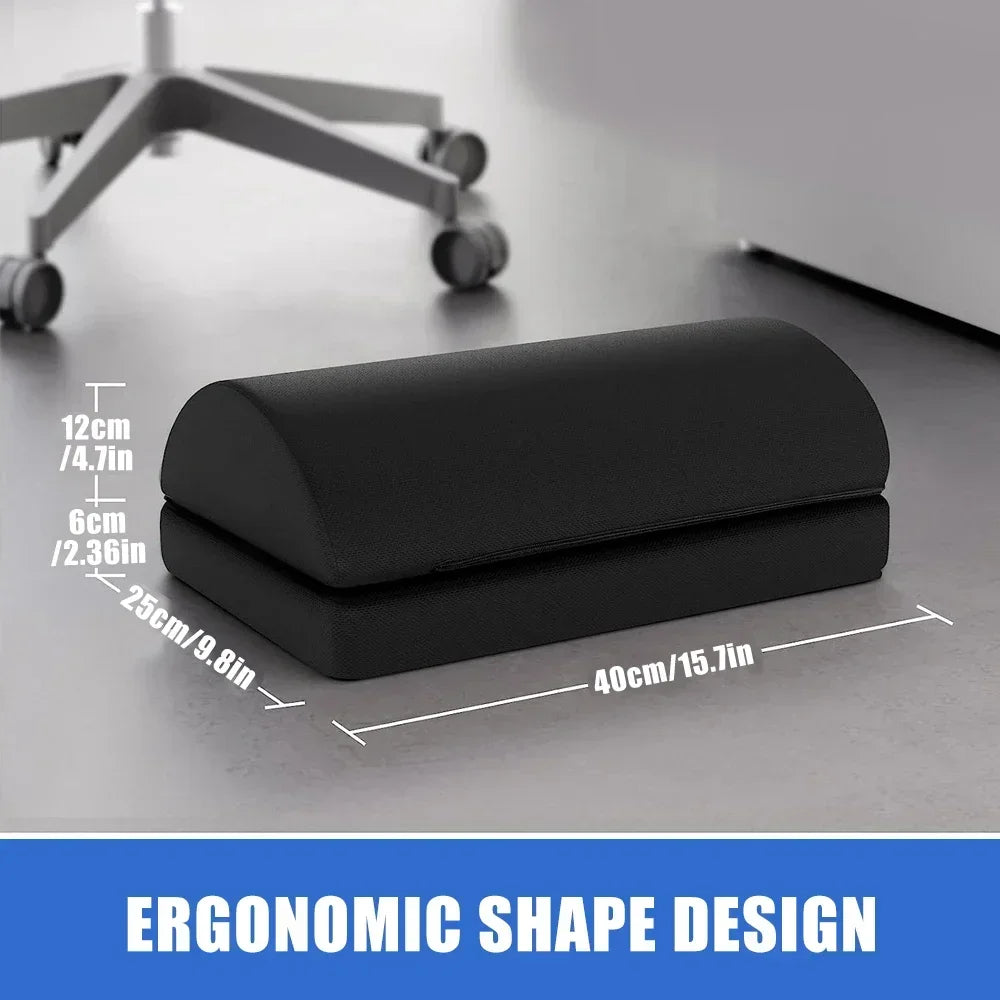 Adjustable Under Desk Foot Rest - 2 Height Ergonomic Memory Foam Foot Stool for Office, Home & Car