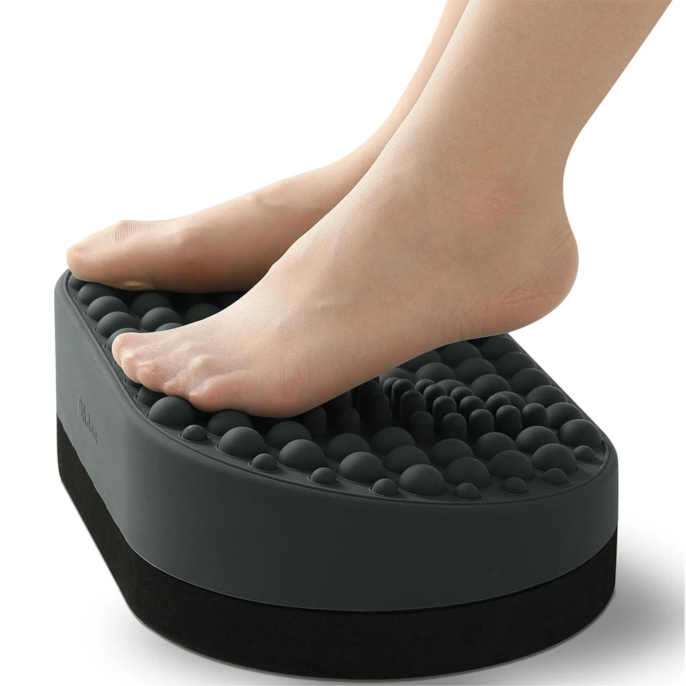 Under Desk Foot Rest - Ergonomic Office Foot Stool with Soft Silicone Nubs for Plantar Fasciitis Relief & Improved Posture