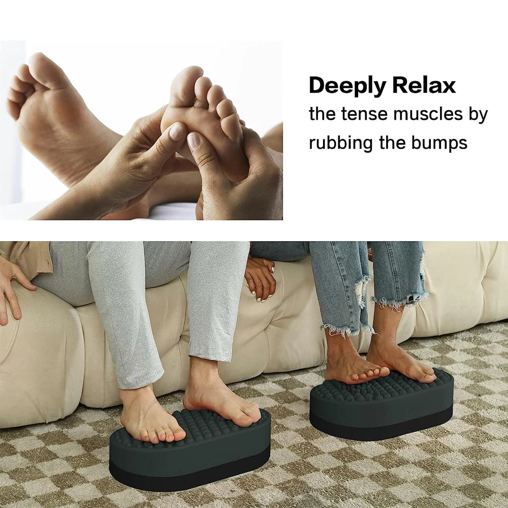 Under Desk Foot Rest - Ergonomic Office Foot Stool with Soft Silicone Nubs for Plantar Fasciitis Relief & Improved Posture