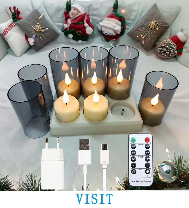 Rechargeable Candle Lamp With Remote Control LED Candles For Room Decor Birthday Home Decor Festival Decoration Flameless Candle