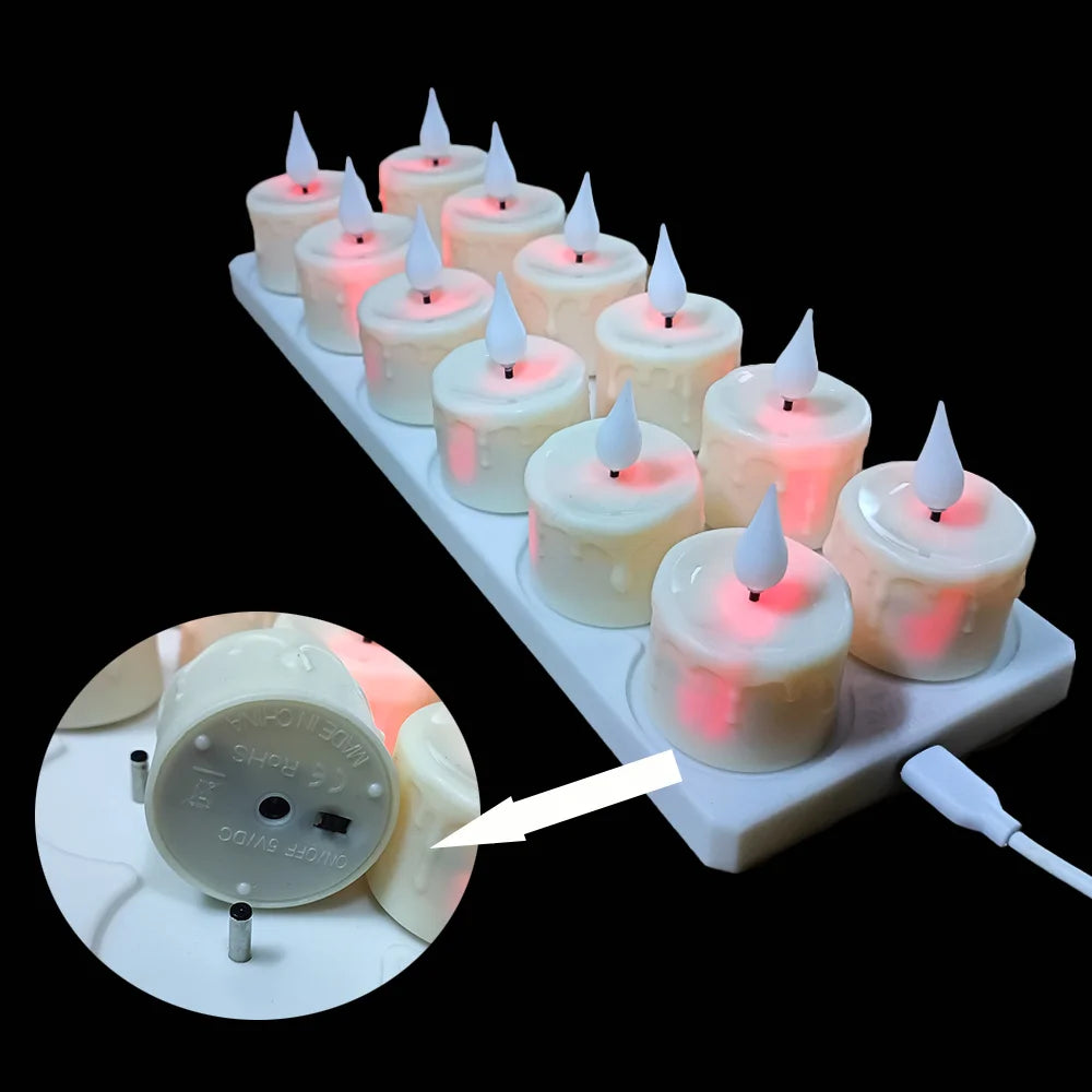 Rechargeable Candle Lamp With Remote Control LED Candles For Room Decor Birthday Home Decor Festival Decoration Flameless Candle