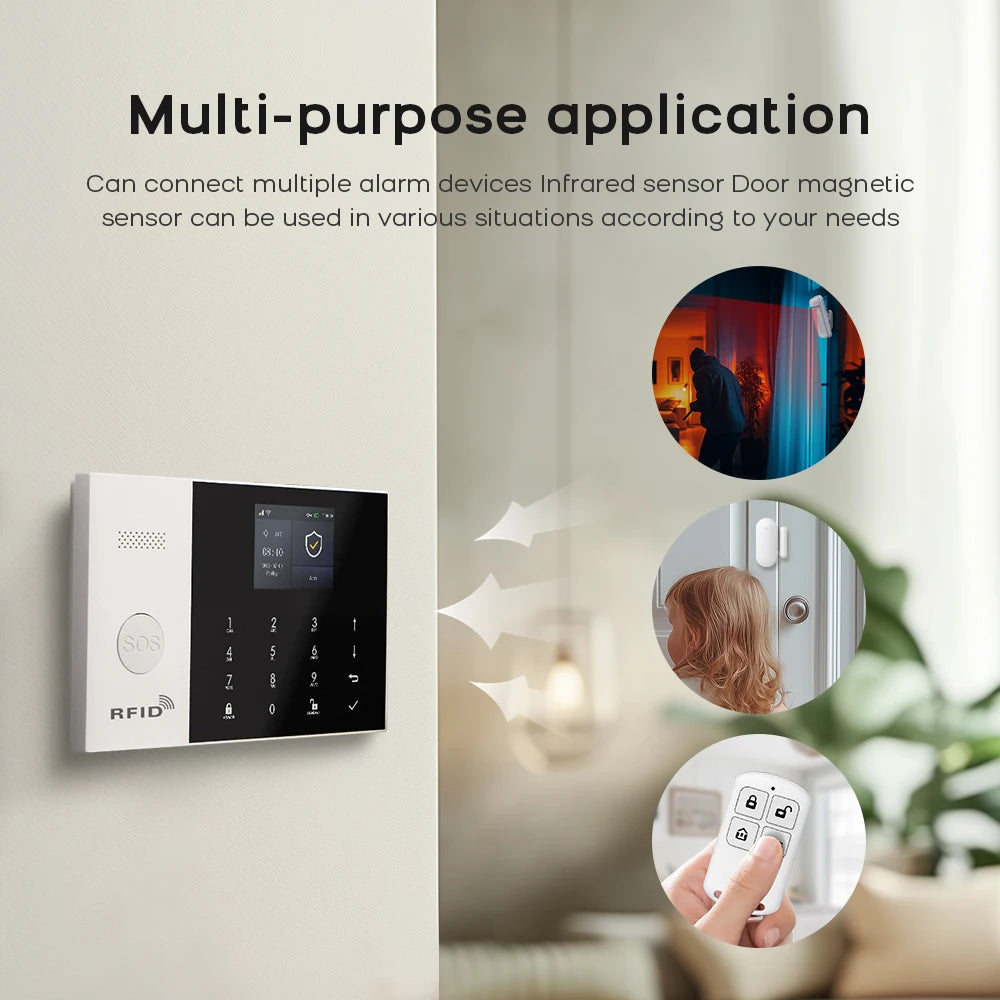 Tuya Smart Home Alarm System - Wireless GSM & WiFi Security for Complete Peace of Mind