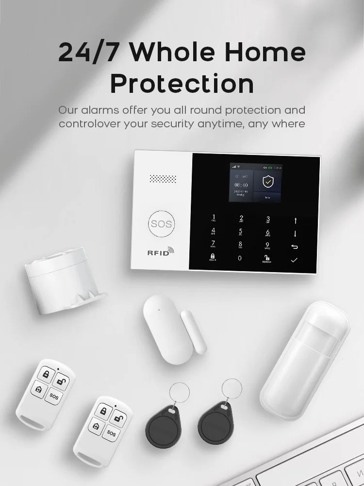Tuya Smart Home Alarm System - Wireless GSM & WiFi Security for Complete Peace of Mind