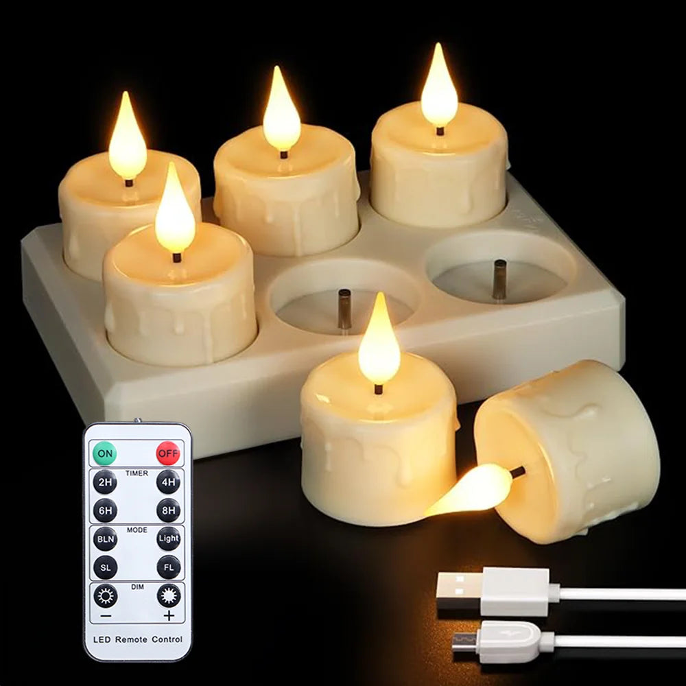 Rechargeable Candle Lamp With Remote Control LED Candles For Room Decor Birthday Home Decor Festival Decoration Flameless Candle