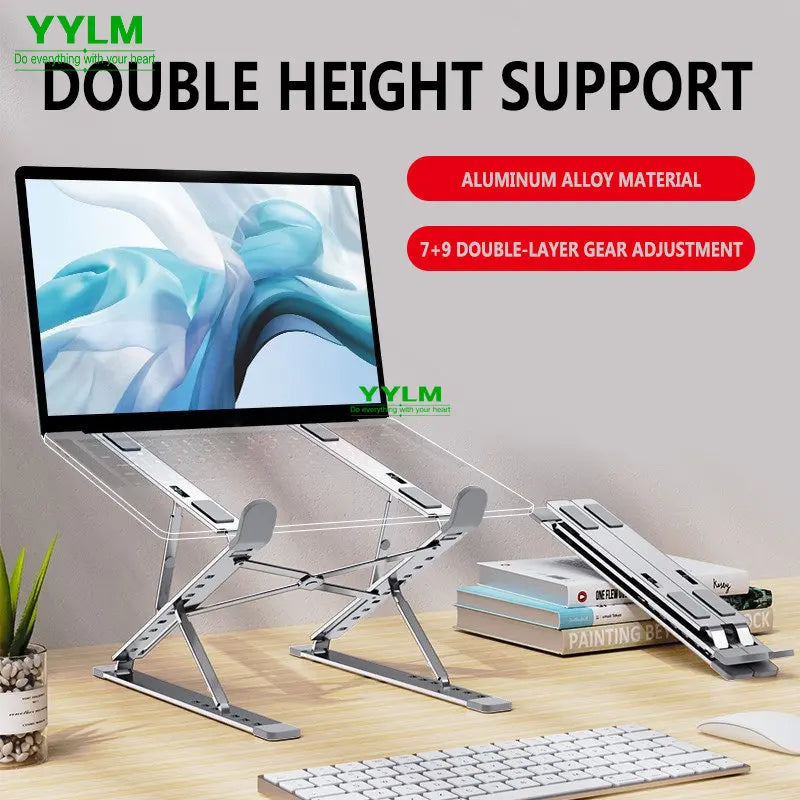 YYLM N8 Ergonomic Laptop Stand - Adjustable Height, Portable & Foldable for Desk, Home and Travel