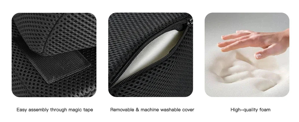 Adjustable Under Desk Foot Rest - 2 Height Ergonomic Memory Foam Foot Stool for Office, Home & Car