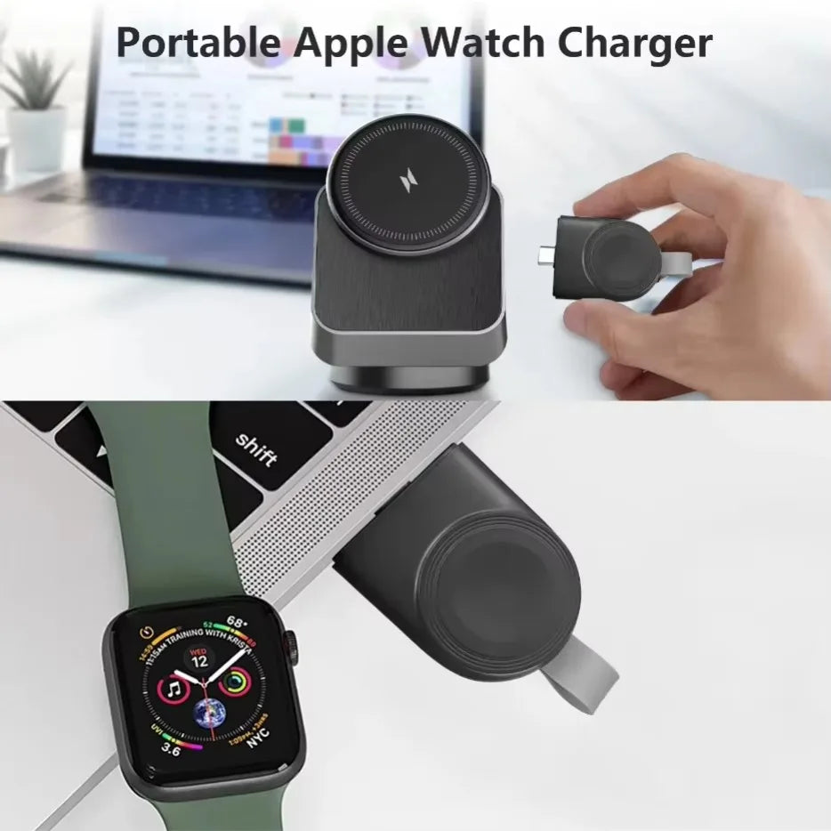 360° Magnetic 3-in-1 Wireless Charging Station - Fast Charging Stand for MagSafe iPhone 16/15/14, Apple Watch & AirPods