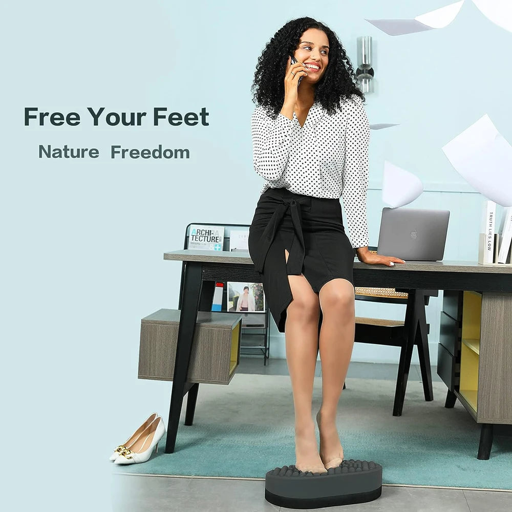 Under Desk Foot Rest - Ergonomic Office Foot Stool with Soft Silicone Nubs for Plantar Fasciitis Relief & Improved Posture
