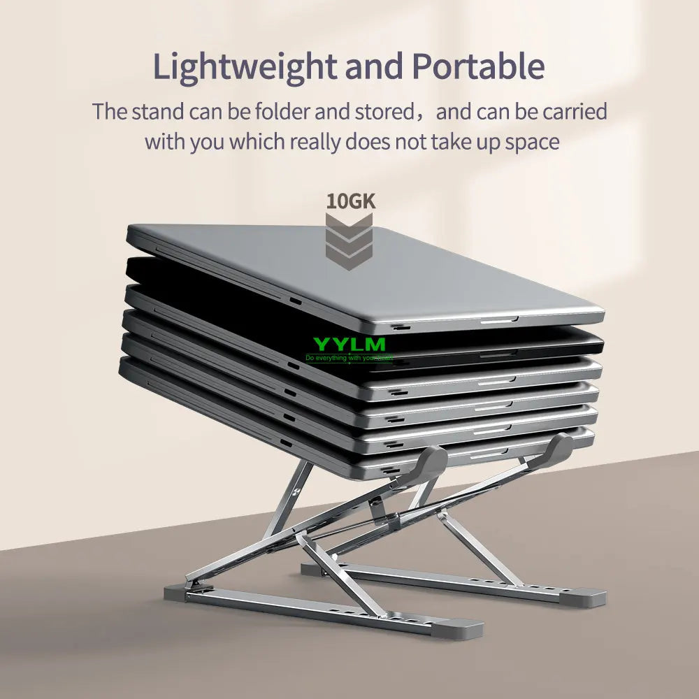YYLM N8 Ergonomic Laptop Stand - Adjustable Height, Portable & Foldable for Desk, Home and Travel