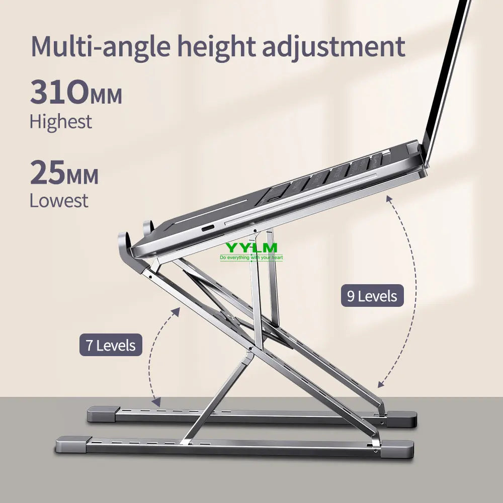 YYLM N8 Ergonomic Laptop Stand - Adjustable Height, Portable & Foldable for Desk, Home and Travel