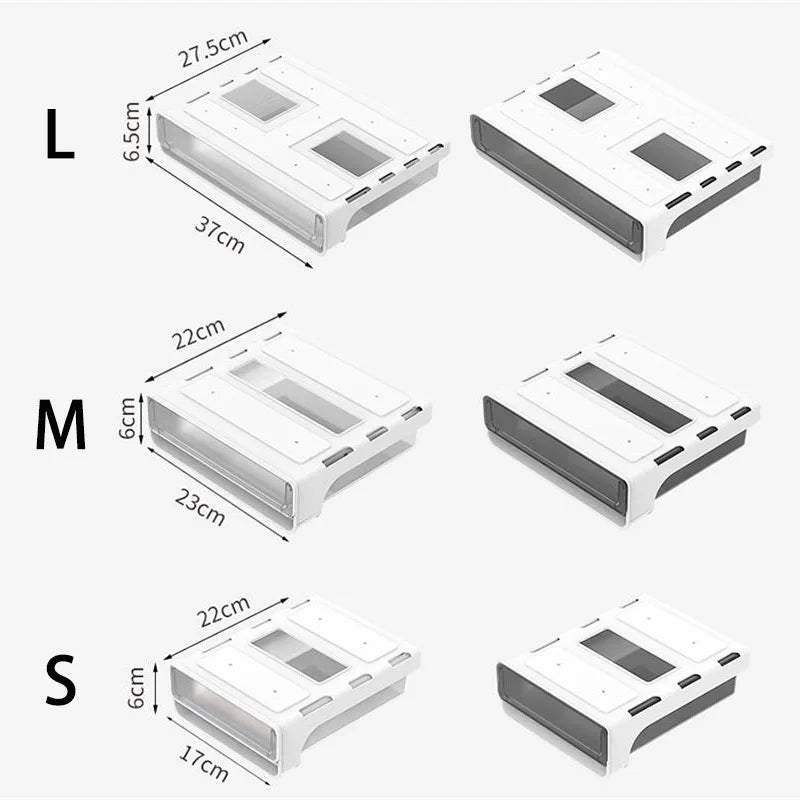 Under Desk Storage Drawer - Clear Modular Organizer with Removable Trays for Office Supplies, Pens, & Stationery