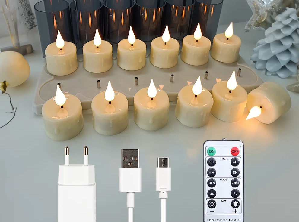 Rechargeable Candle Lamp With Remote Control LED Candles For Room Decor Birthday Home Decor Festival Decoration Flameless Candle